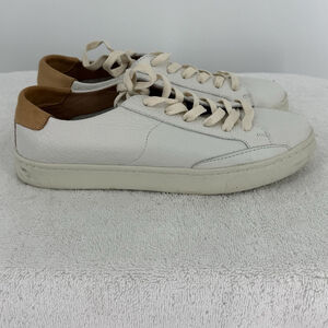 Soludos Ibiza Classic Leather Sneaker Women’s Size 8 White Lace Up